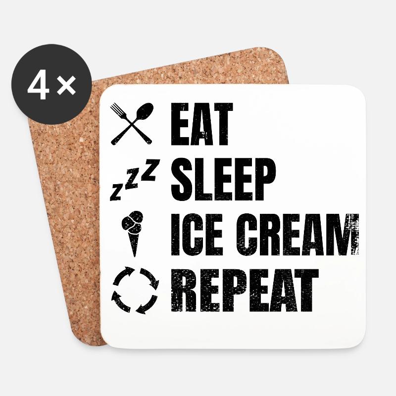 Eiscreme Liebhaber - Untersetzer (4er-Set) - Weiß