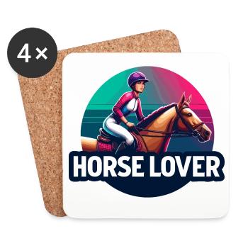 Equestrian Rider Emblem - Coasters (set of 4) - white - Front