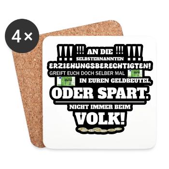 Nicht immer vom Volk - Untersetzer (4er-Set) - Weiß - Vorne
