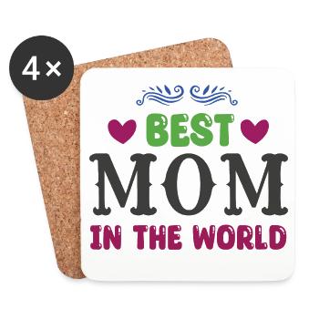 Beste Mama der Welt - Untersetzer (4er-Set) - Weiß - Vorne