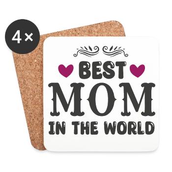 Beste Mama der Welt - Untersetzer (4er-Set) - Weiß - Vorne