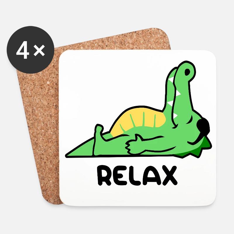 Crocodile relax - Dessous de verre (lot de 4) - blanc