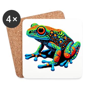 Frosch - Untersetzer (4er-Set) - Weiß - Vorne