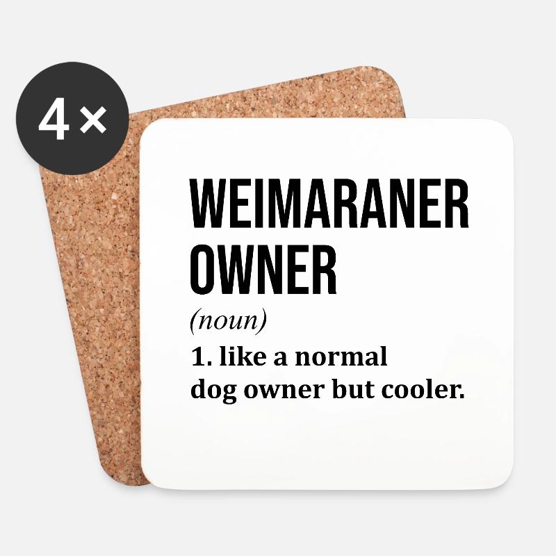 Weimaraner - Coasters (set of 4) - white