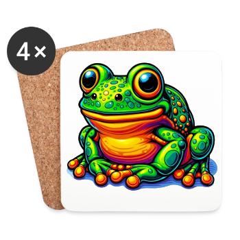 Grenouille - Dessous de verre (lot de 4) - blanc - Devant
