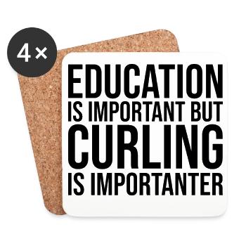 curling - Dessous de verre (lot de 4) - blanc - Devant
