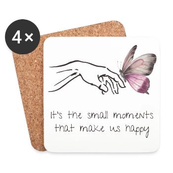 Small Moments - Happiness - Mindfulness - Self-Love - Coasters (set of 4) - white - Front