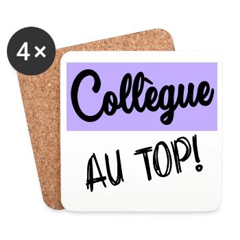 RETRAITE. COLLEGUE - Dessous de verre (lot de 4) - blanc - Devant