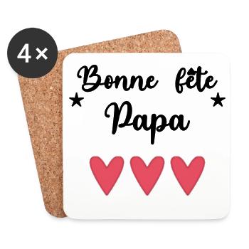 FROHER VATERTAG. PAPA - Untersetzer (4er-Set) - Weiß - Vorne
