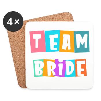 Équipe Bride ! Personnalisable - Dessous de verre (lot de 4) - blanc - Devant