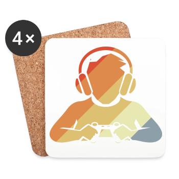 Gamer Retro Look - Untersetzer (4er-Set) - Weiß - Vorne