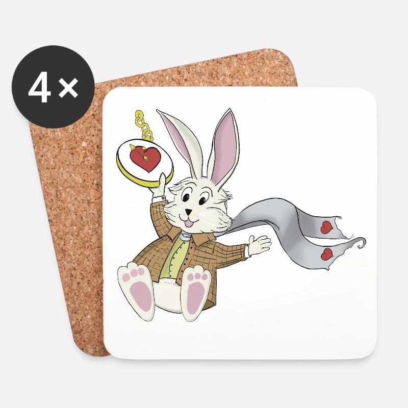 Weißes Kaninchen - Untersetzer (4er-Set) - Weiß
