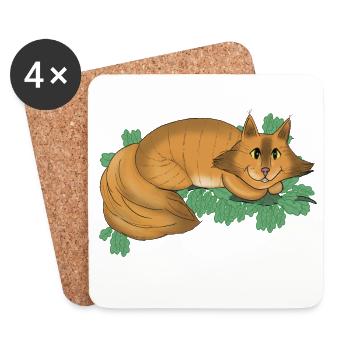 Fantasy Cheshire Grin - Coasters (set of 4) - white - Front