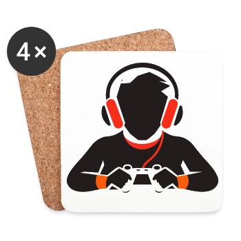 Game Lover Drawing - Coasters (set of 4) - white - Front