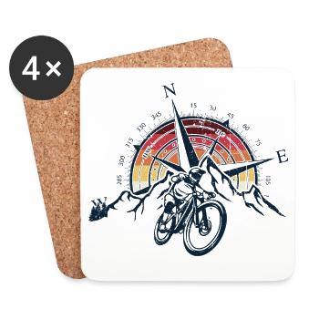 Sunset Compass Mountainbike - Untersetzer (4er-Set) - Weiß - Vorne