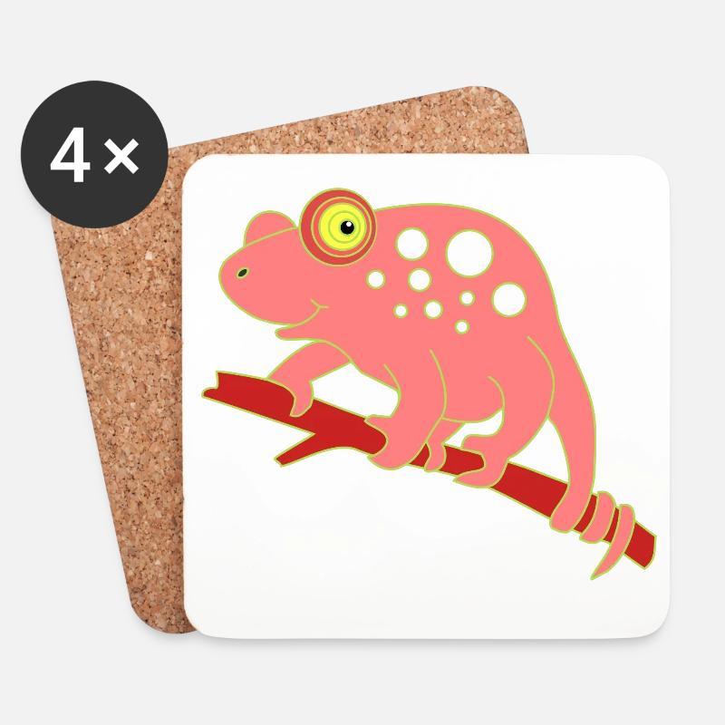 Chamaeleon tier - Untersetzer (4er-Set) - Weiß