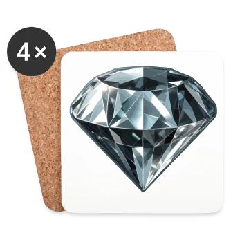 Kostbarer Diamant Edelstein - Untersetzer (4er-Set) - Weiß - Vorne