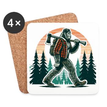 Bûcheron Forester Bigfoot - Dessous de verre (lot de 4) - blanc - Devant