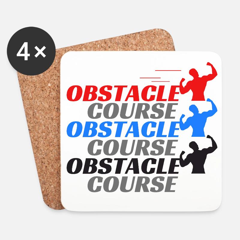 Hindernisparcours - Hindernisse - Untersetzer (4er-Set) - Weiß
