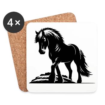 Cheval Islandais Cheval Islandais Poney - Dessous de verre (lot de 4) - blanc - Devant