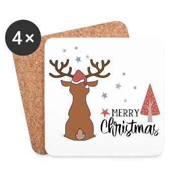 Un design idéal pour Noël - Dessous de verre (lot de 4) - blanc - Devant