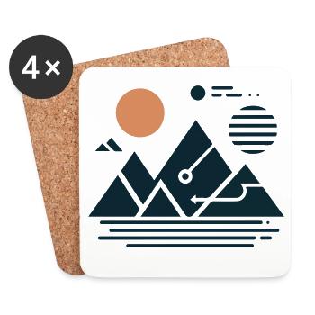 Gebirge - Untersetzer (4er-Set) - Weiß - Vorne