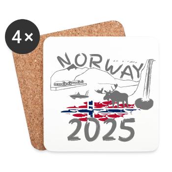 Norway 2025 Herring with Mountains and Moose Fishing - Coasters (set of 4) - white - Front