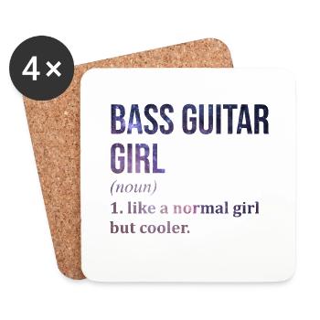 guitare basse - Dessous de verre (lot de 4) - blanc - Devant