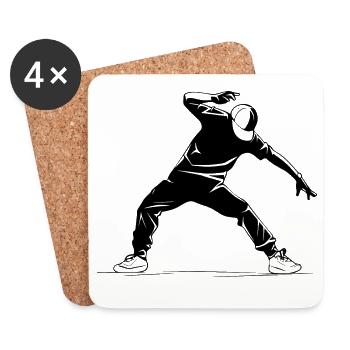 B-Boy - Coasters (set of 4) - white - Front