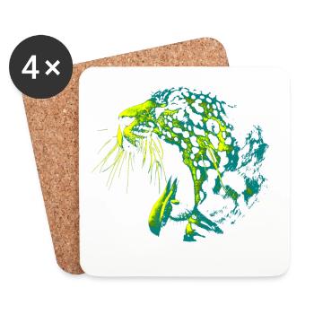 Stylish Panther - Coasters (set of 4) - white - Front