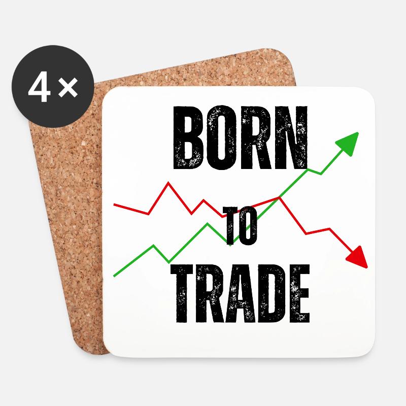 BORN TO TRADE - Untersetzer (4er-Set) - Weiß