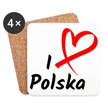 I Love Polska I Love Poland Heart Gift - Coasters (set of 4) - white - Front