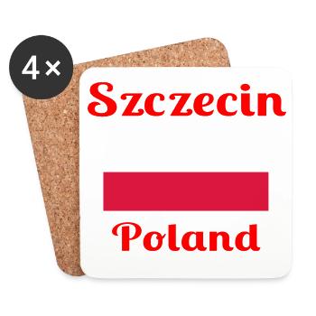Szczecin Poland - Stylish prints - Coasters (set of 4) - white - Front