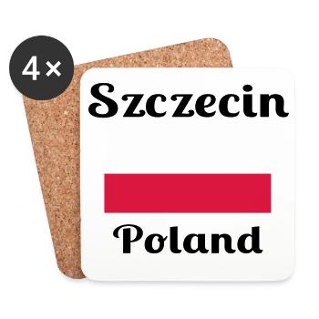 Szczecin Poland - Stylish prints - Coasters (set of 4) - white - Front