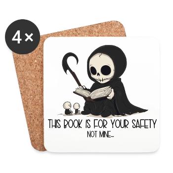 This book is for your safety, not mine - der Tot - Coasters (set of 4) - white - Front