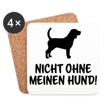 Nicht ohne meinen Hund - Untersetzer (4er-Set) - Weiß - Vorne
