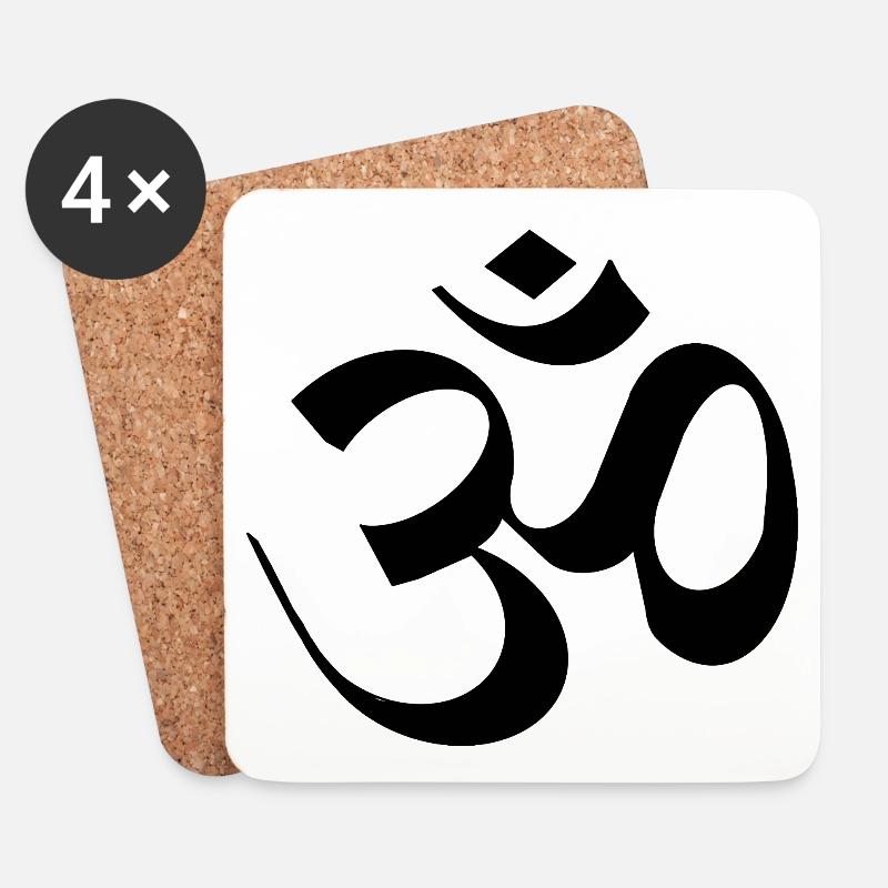 Buddhism OM Sign Buddha - Coasters (set of 4) - white