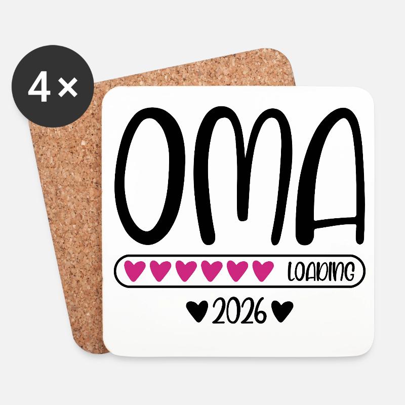Oma 2026 loading - Untersetzer (4er-Set) - Weiß