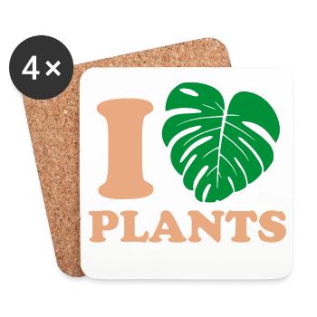 Tropique Naturel Monstera Design - Dessous de verre (lot de 4) - blanc - Devant