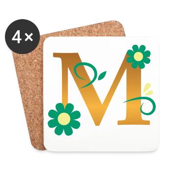 M - Untersetzer (4er-Set) - Weiß - Vorne