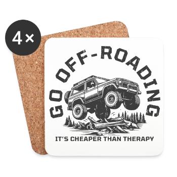 Lustiges Offroad-Angebot billiger als Therapie - Untersetzer (4er-Set) - Weiß - Vorne