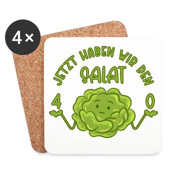 40. Geburtstag - Jetzt haben wir den Salat 40 - Untersetzer (4er-Set) - Weiß - Vorne