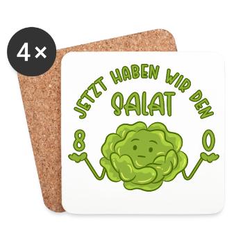 80. Geburtstag - Jetzt haben wir den Salat 80 - Untersetzer (4er-Set) - Weiß - Vorne