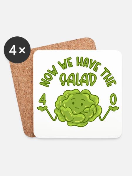 40. Geburtstag - Now we have the salad 40 - Untersetzer (4er-Set) - Weiß