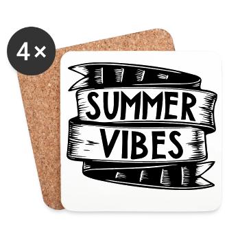 Ambiance estivale | Graphique vectoriel - Dessous de verre (lot de 4) - blanc - Devant