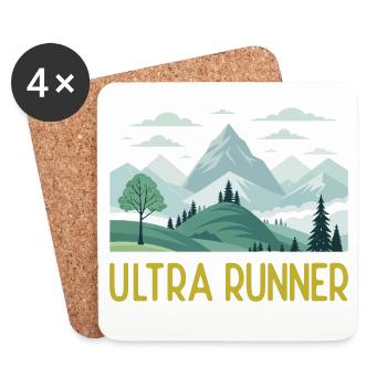 Ultra-Läufer - Untersetzer (4er-Set) - Weiß - Vorne
