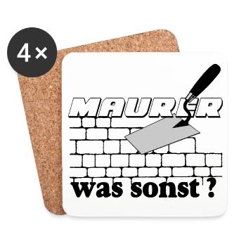 Maurer Bauhandwerk Logo - Untersetzer (4er-Set) - Weiß - Vorne