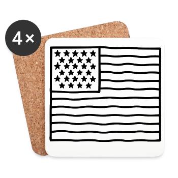 USA Flag - Coasters (set of 4) - white - Front