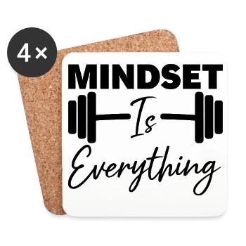 Mindset Is Everything Motivational Quote - Coasters (set of 4) - white - Front