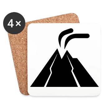 Volcan - Dessous de verre (lot de 4) - blanc - Devant